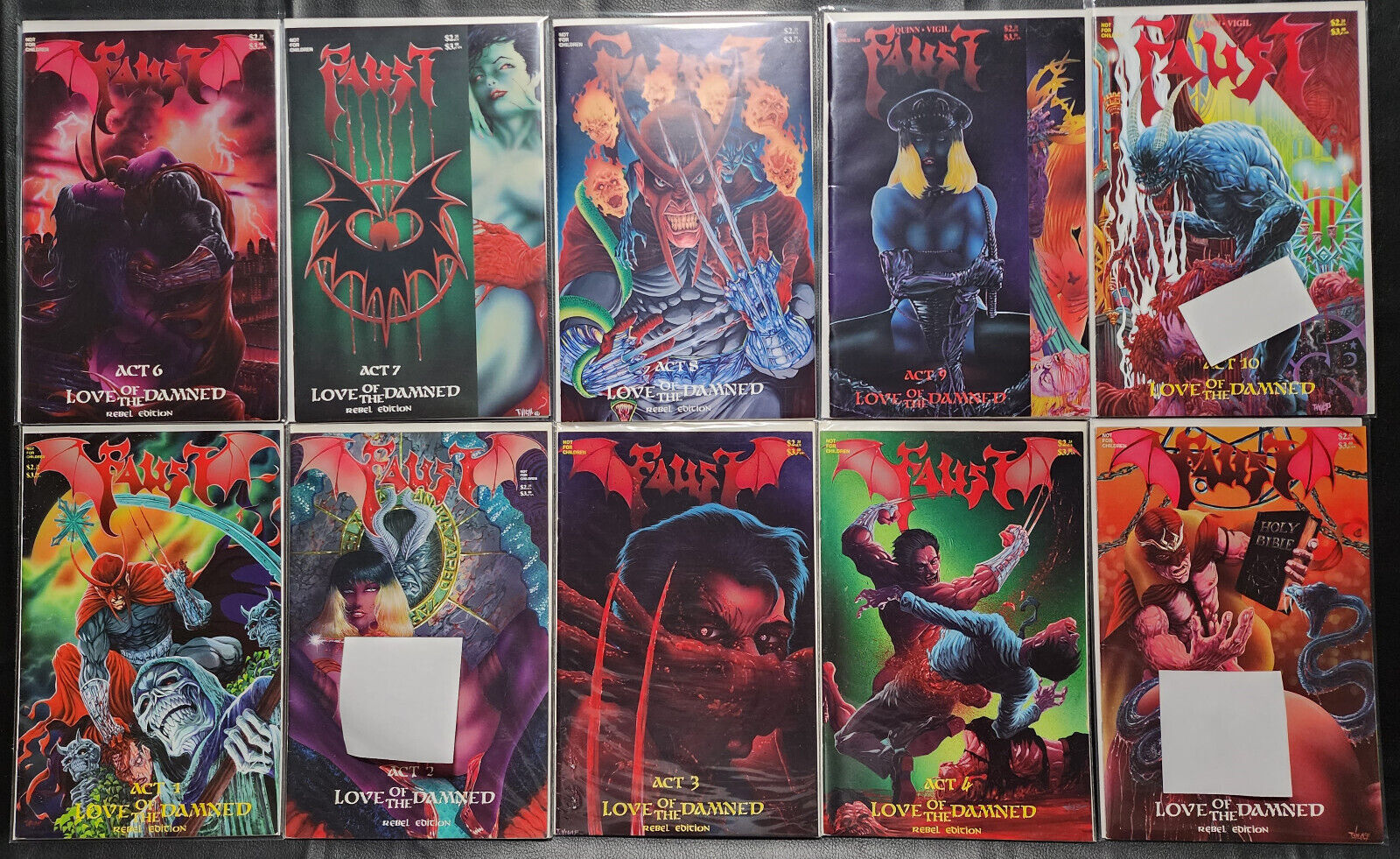 Faust Love of the Damned 1-10 Rebel Editions Northstar 1991 Tim Vigil VF