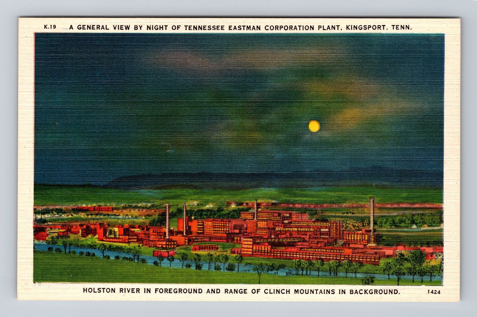 Kingsport TN-Tennessee, Tennessee Eastman Corporation Plant, Vintage Postcard