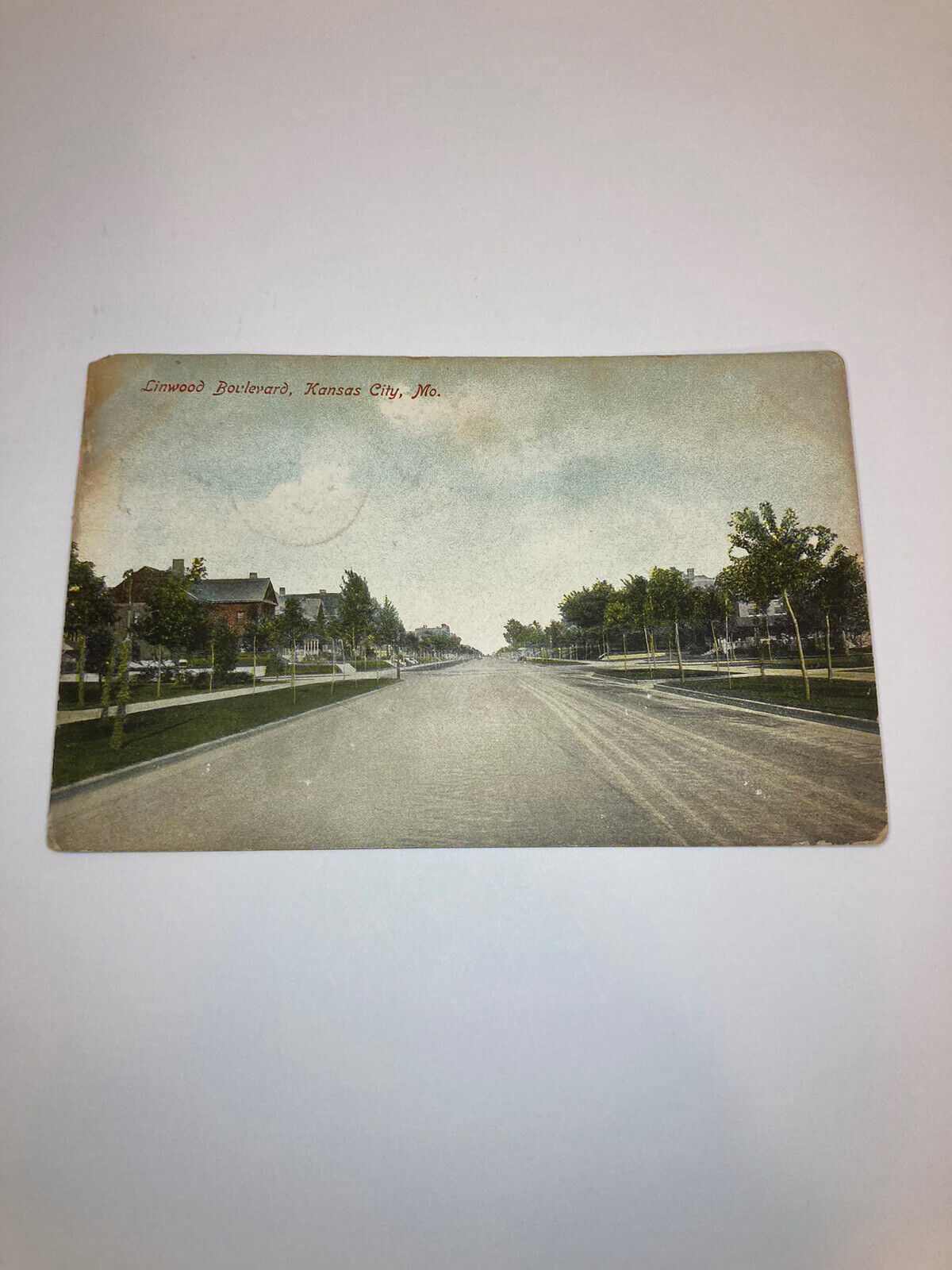Postcard Posted Undivided Linwood Boulevard Kansas City Missouri 33rd Street