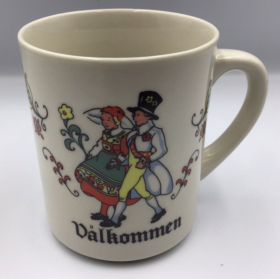 Vintage Valkommen Coffee Mug Cup Swedish Ceramic  Brand New Never Been Used