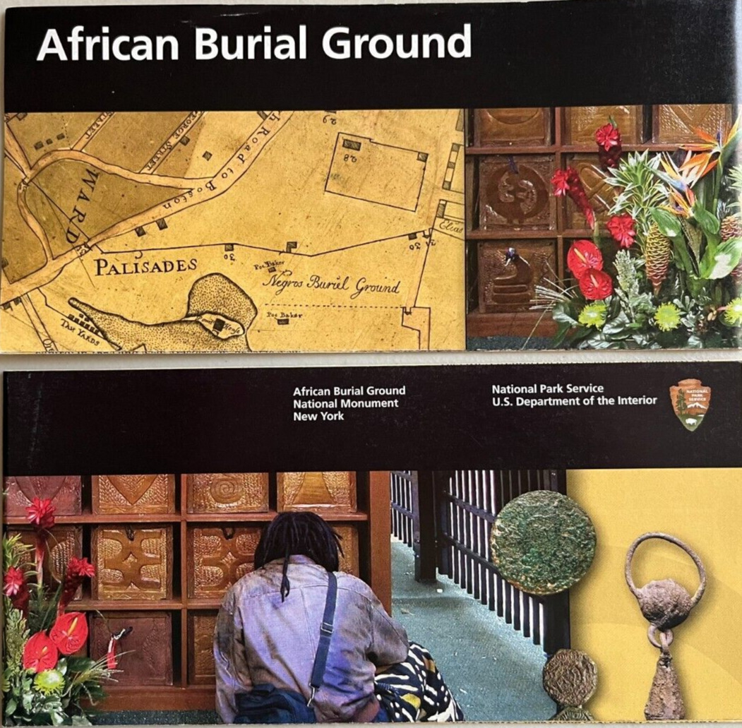 New AFRICAN BURIAL GROUND NM - NY   NATIONAL PARK SERVICE UNIGRID BROCHURE  Map