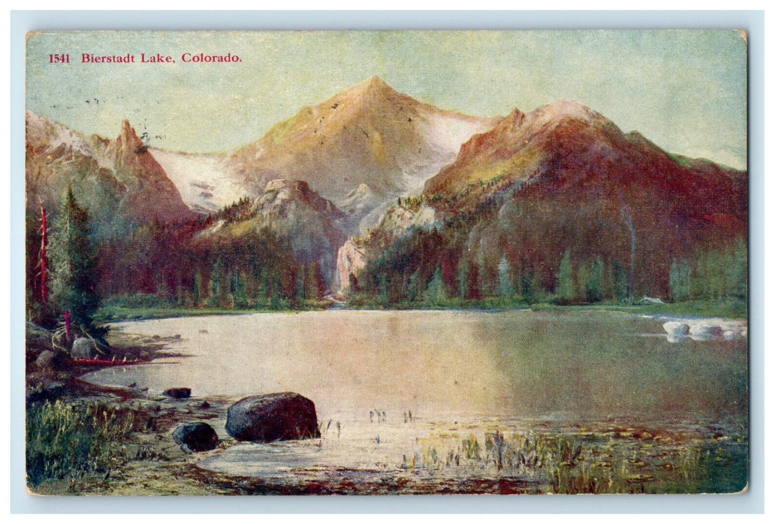 1912 Scene of Mountains, Bierstadt Lake Colorado CO Antique Posted Postcard