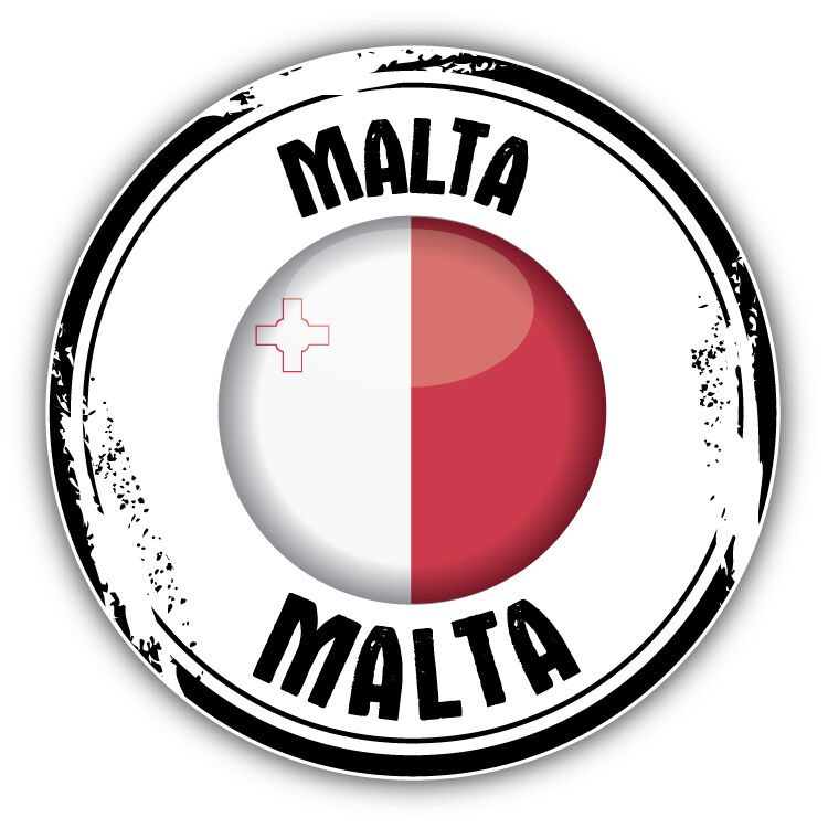Malta Flag Grunge Rubber Stamp Car Bumper Sticker Decal 5\'\' x 5\'\'