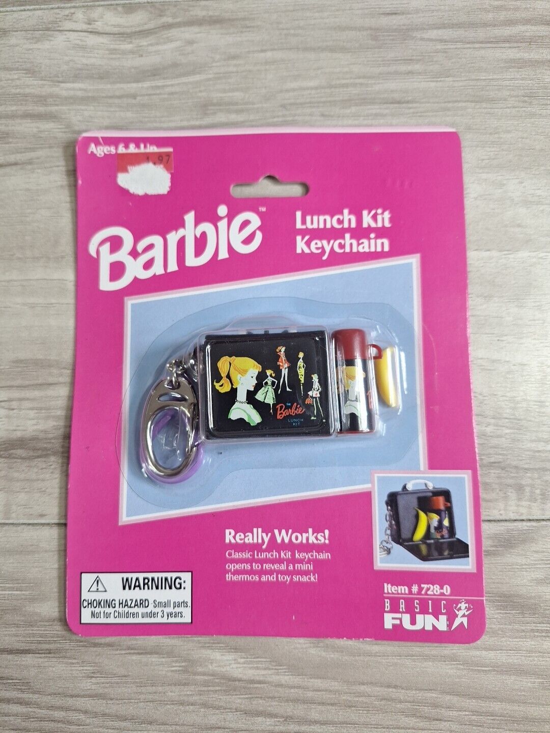 Barbie Lunch Kit Keychain 1999 Basic Fun Mattel 7280 Mini Board Game VTG