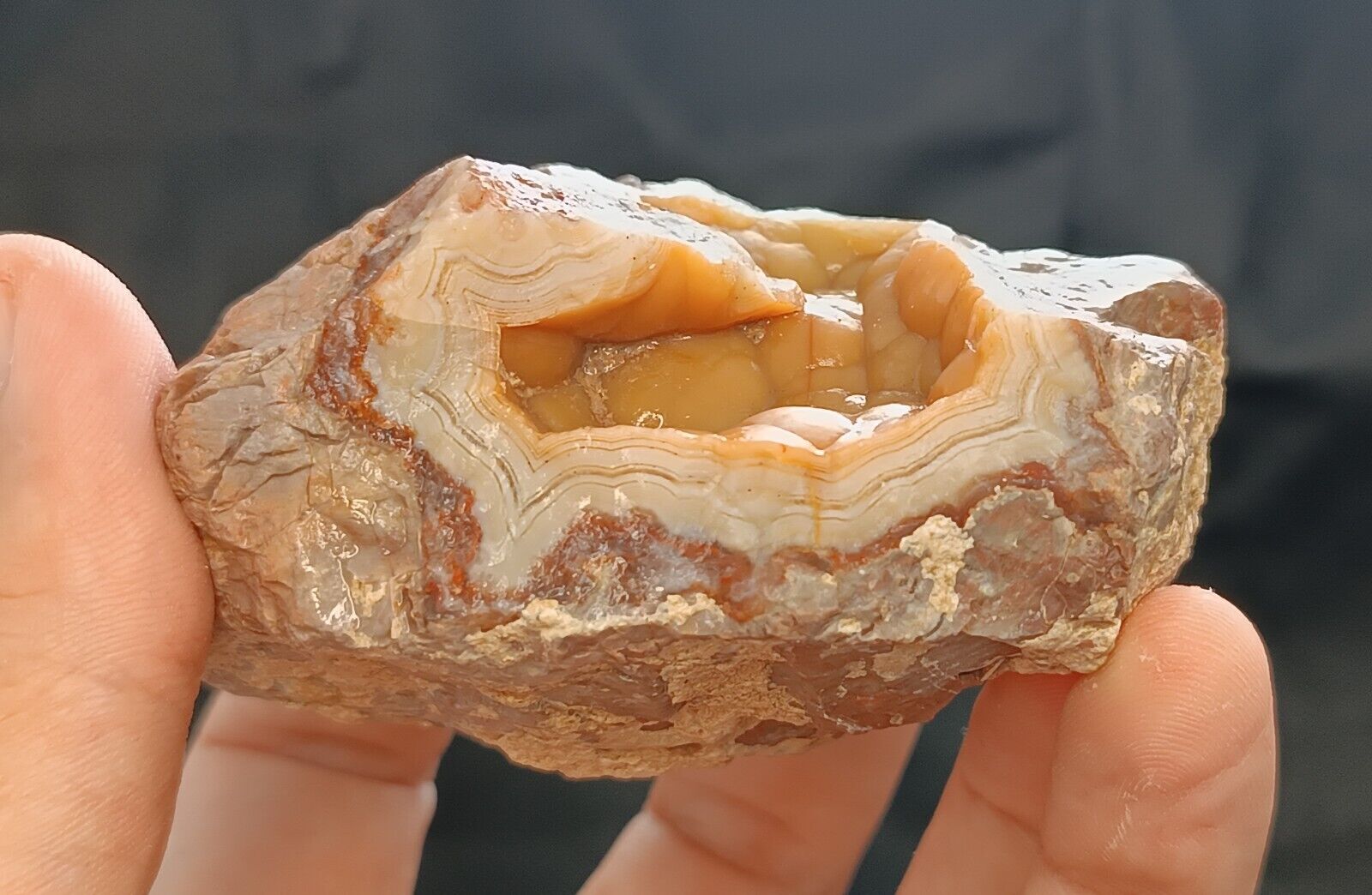 275g/0.61 lb uncut turkish banded agate stone rough,gemstone,rock,specimen