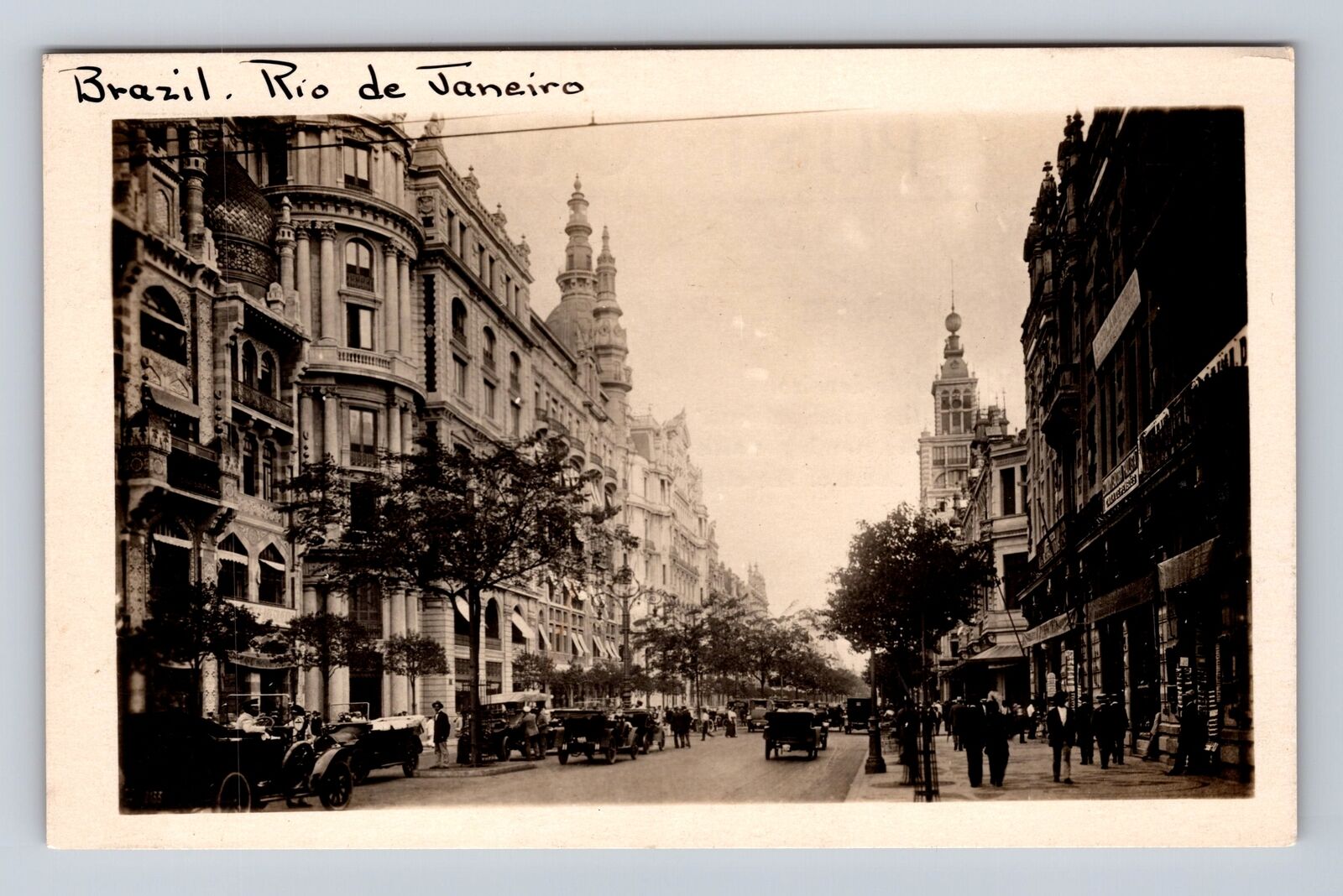 Rio de Janeiro Brazil, Avenida Rio Branco, Business Street, Vintage Postcard