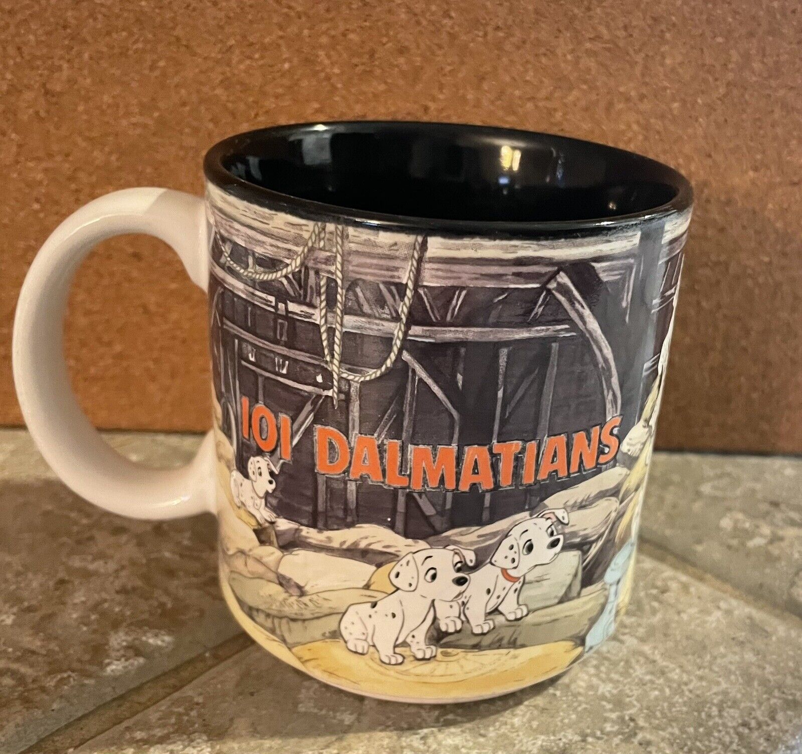 Vintage Walt Disney 101 Dalmatians Coffee 12 oz. Mug Made in Japan.