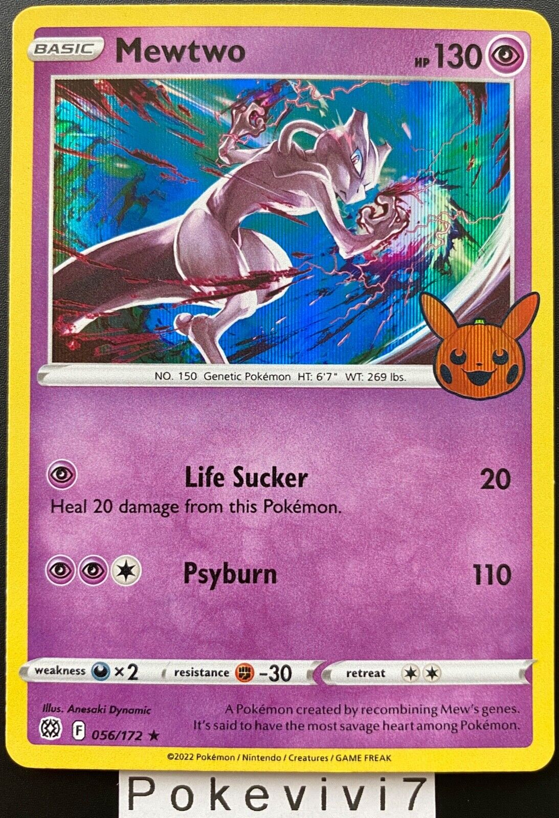 Pokemon Card MEWTWO 056/172 Holo TRICK OR TRADE Sword & Shield NEW