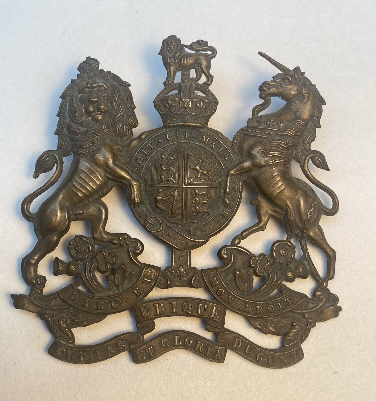 Antique Army Badge Large Royal Engineers Helmet Plate Circa 1900 3.5 Inches 