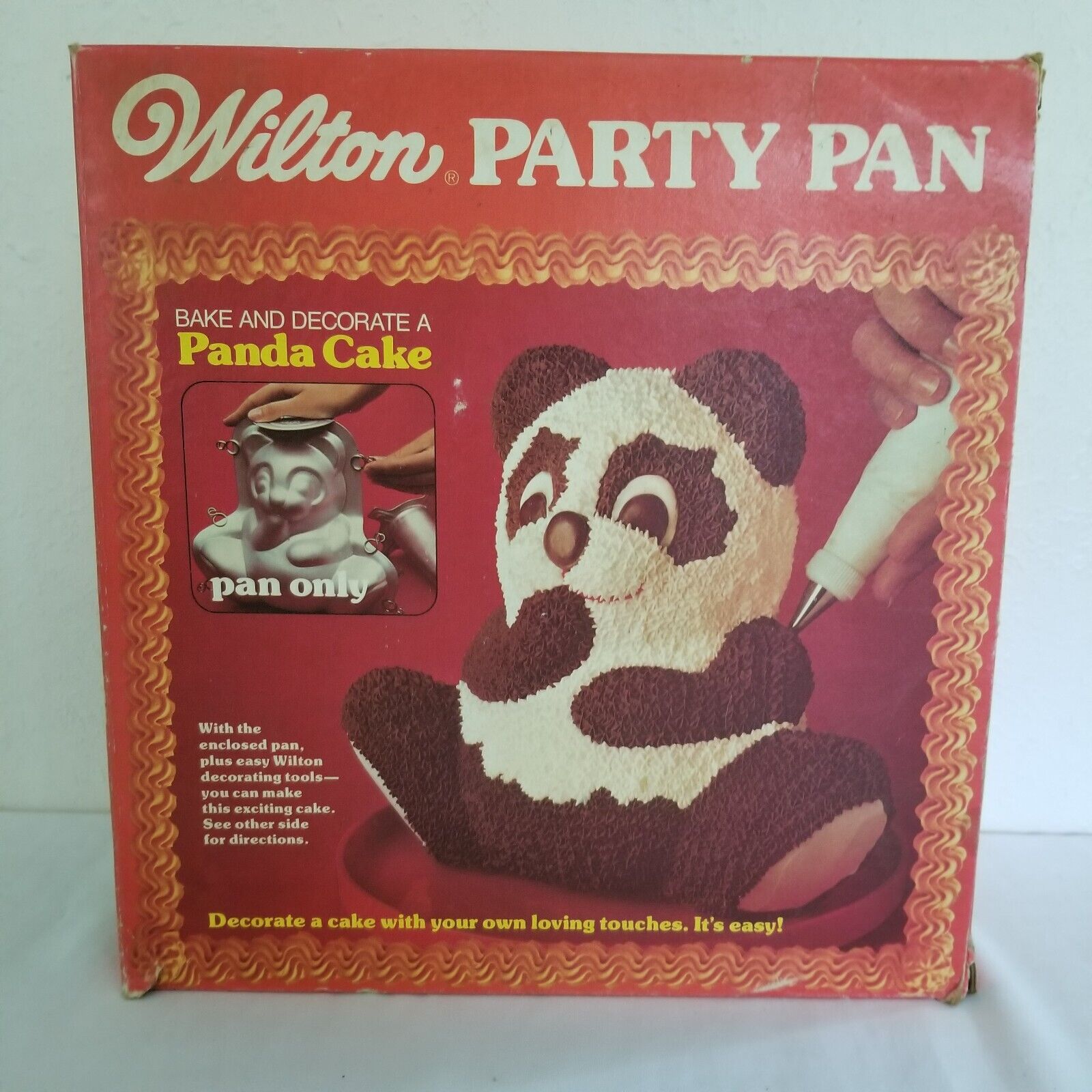 Wilton 3D Party Pan Panda Cake Aluminum 1978 With Box 2105-603 & Instructions