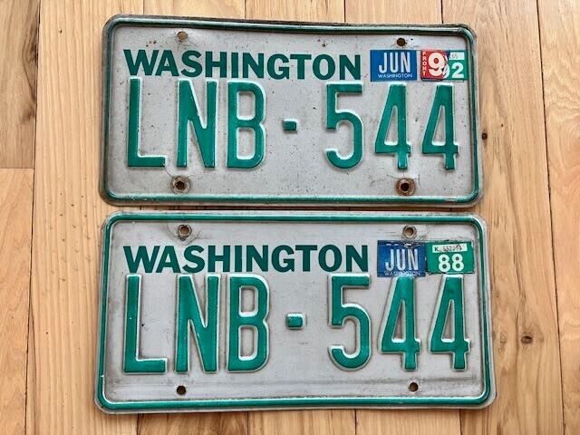 1988 Pair of Washington State License Plates