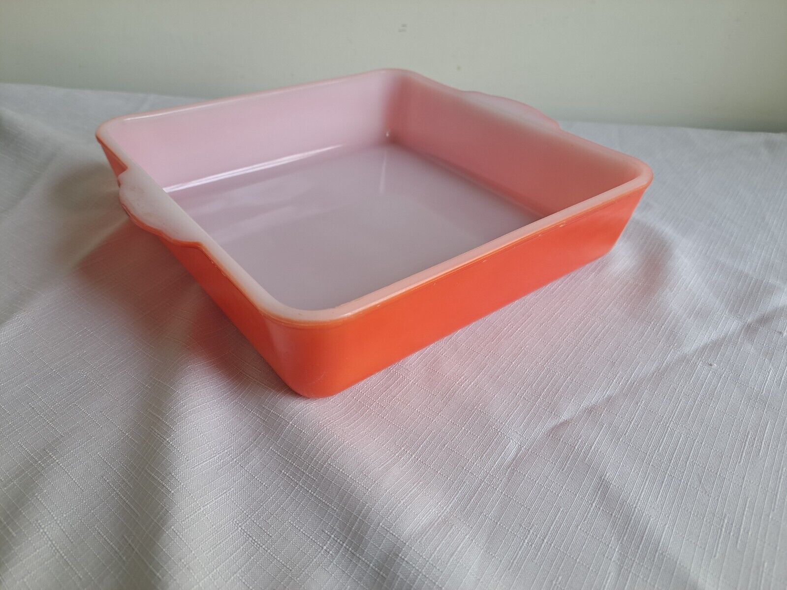 Vintage Large Red And White Square Maid Of Honor Ovenware Baking Dish 10\