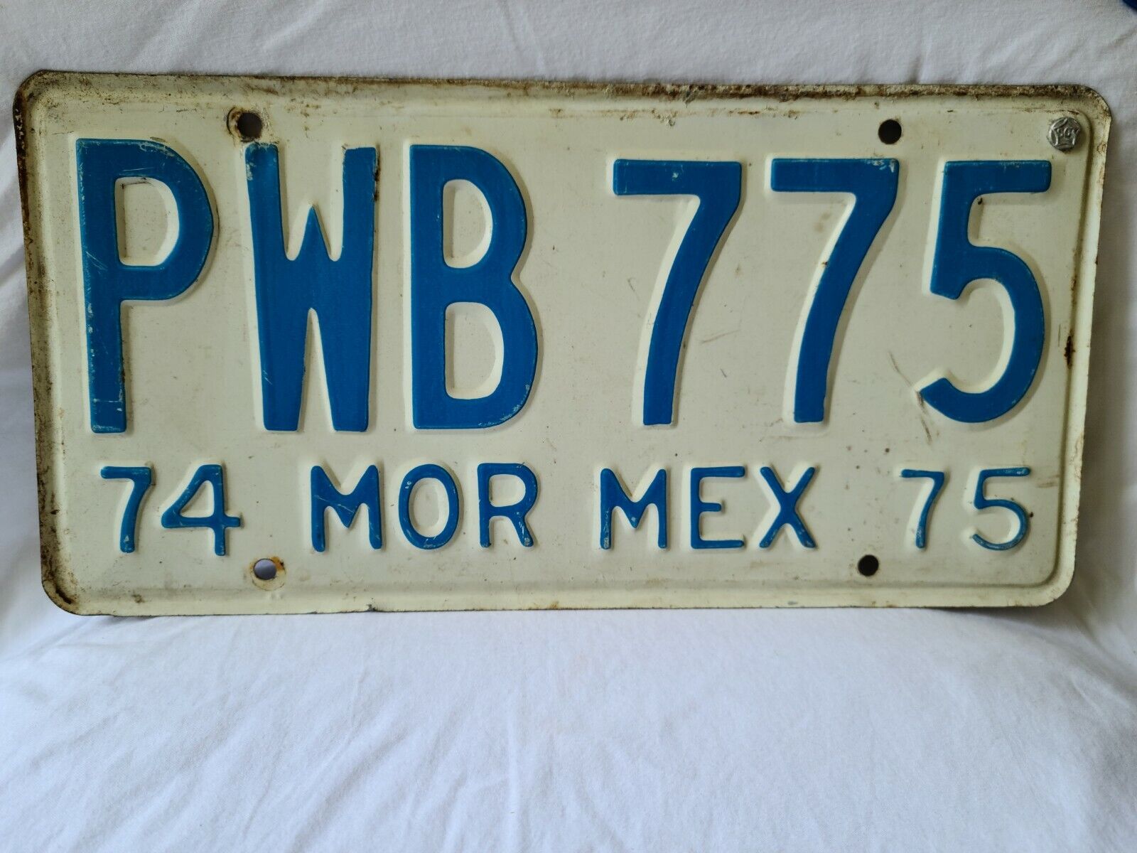 Vintage 1974 1975 Mor Mexico License Plate