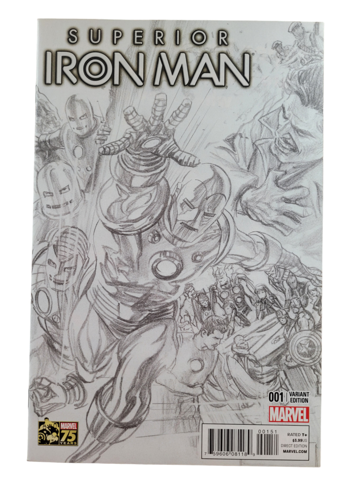 Superior Iron Man # 1 Sketch 1:300 Alex Ross Marvel Variant NM-/NM RAW RARE HTF