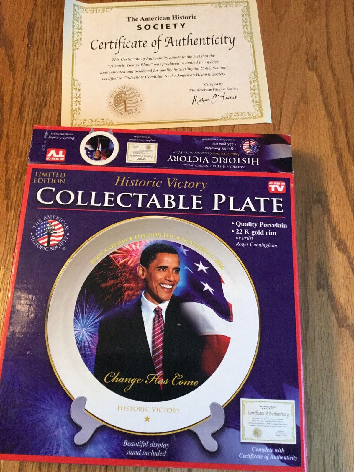 Barack Obama Collector Plate Change Has Come American Historical Society NIB
