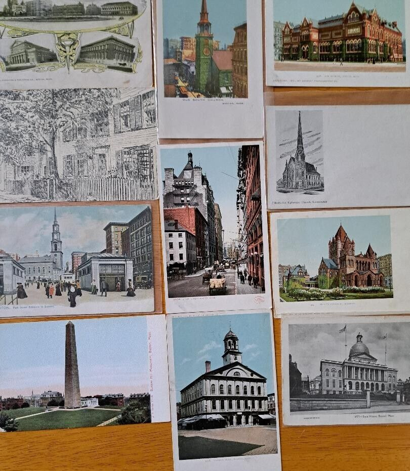 LOT of 11   Vintage  Postcards    BOSTON, MASS     ca.1900\'s