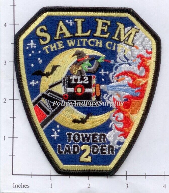 Massachusetts - Salem MA Ladder 2 Fire Dept Patch - Witch City