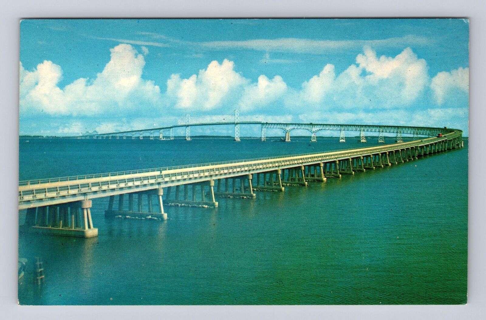 MD-Maryland, Chesapeake Bay Bridge, Antique, Vintage Souvenir Postcard