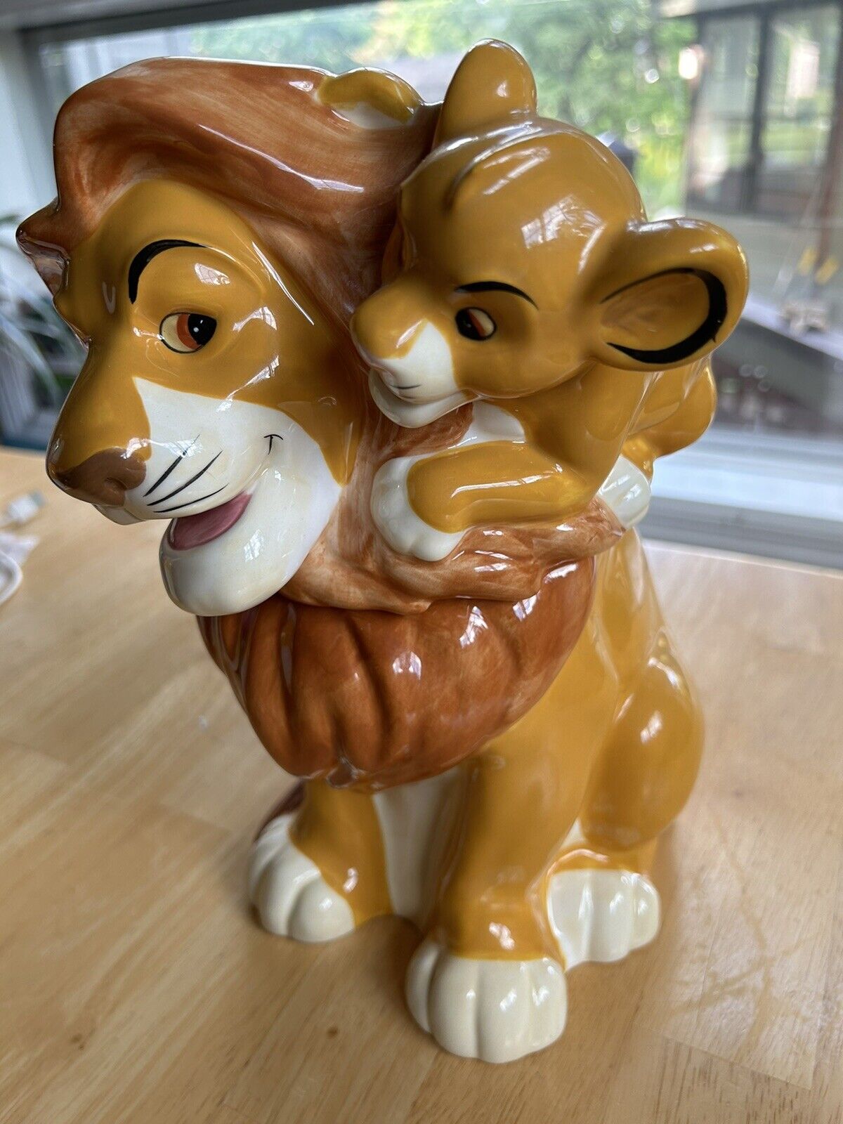 Vintage Westland Disney The Lion King Mufasa and  Simba Cookie Jar Display Only
