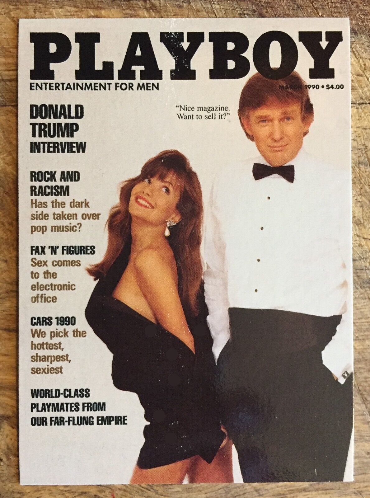 1995 Playboy March 1990 Cover Card #109/ DONALD TRUMP w/ Brandi Brandt READ