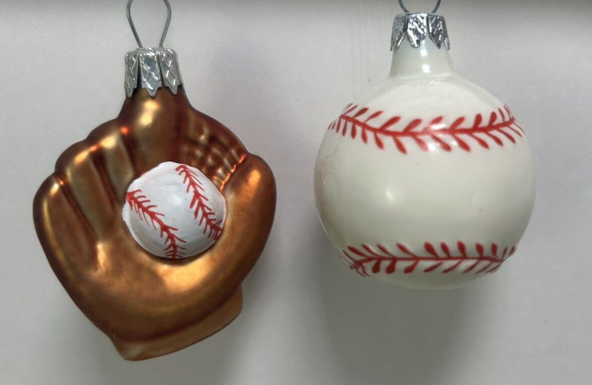 2 VTG Sports Glass Ornaments 2\