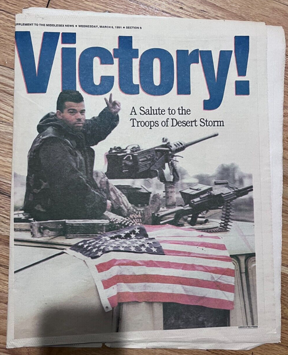 March 6 1991 Middlesex News VICTORY Desert Storm  Iraq war middle east