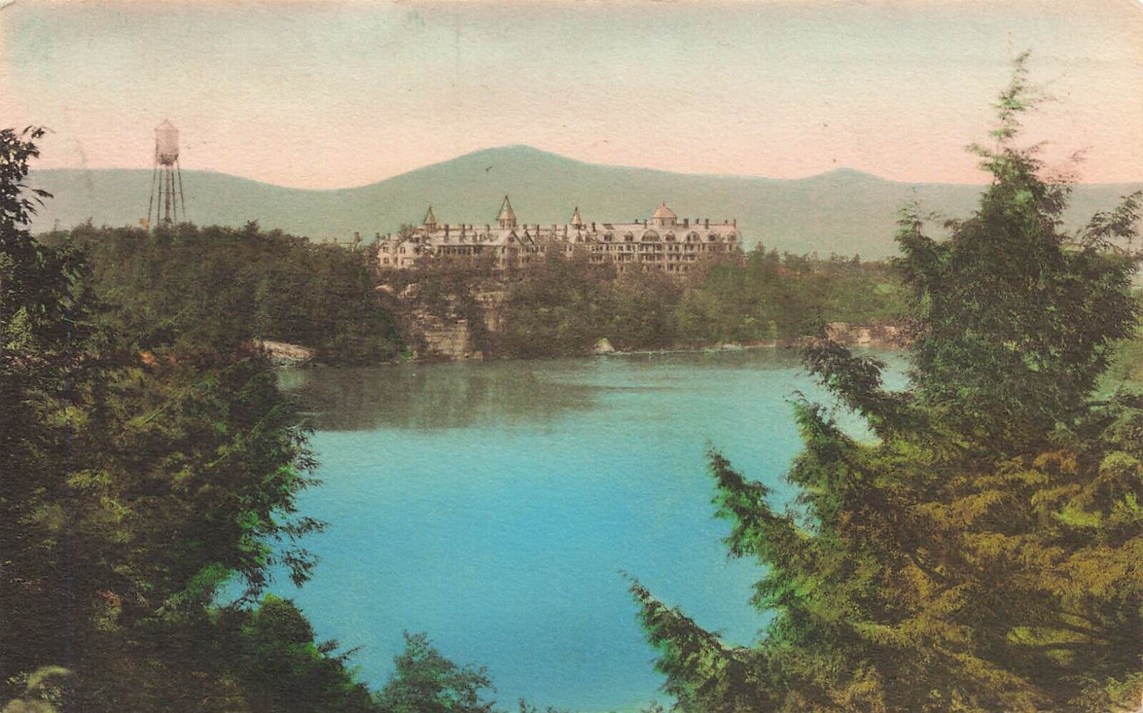 LP43 Wildmere Lake Minnewaska  NY Hand Colored Albertype  Postcard