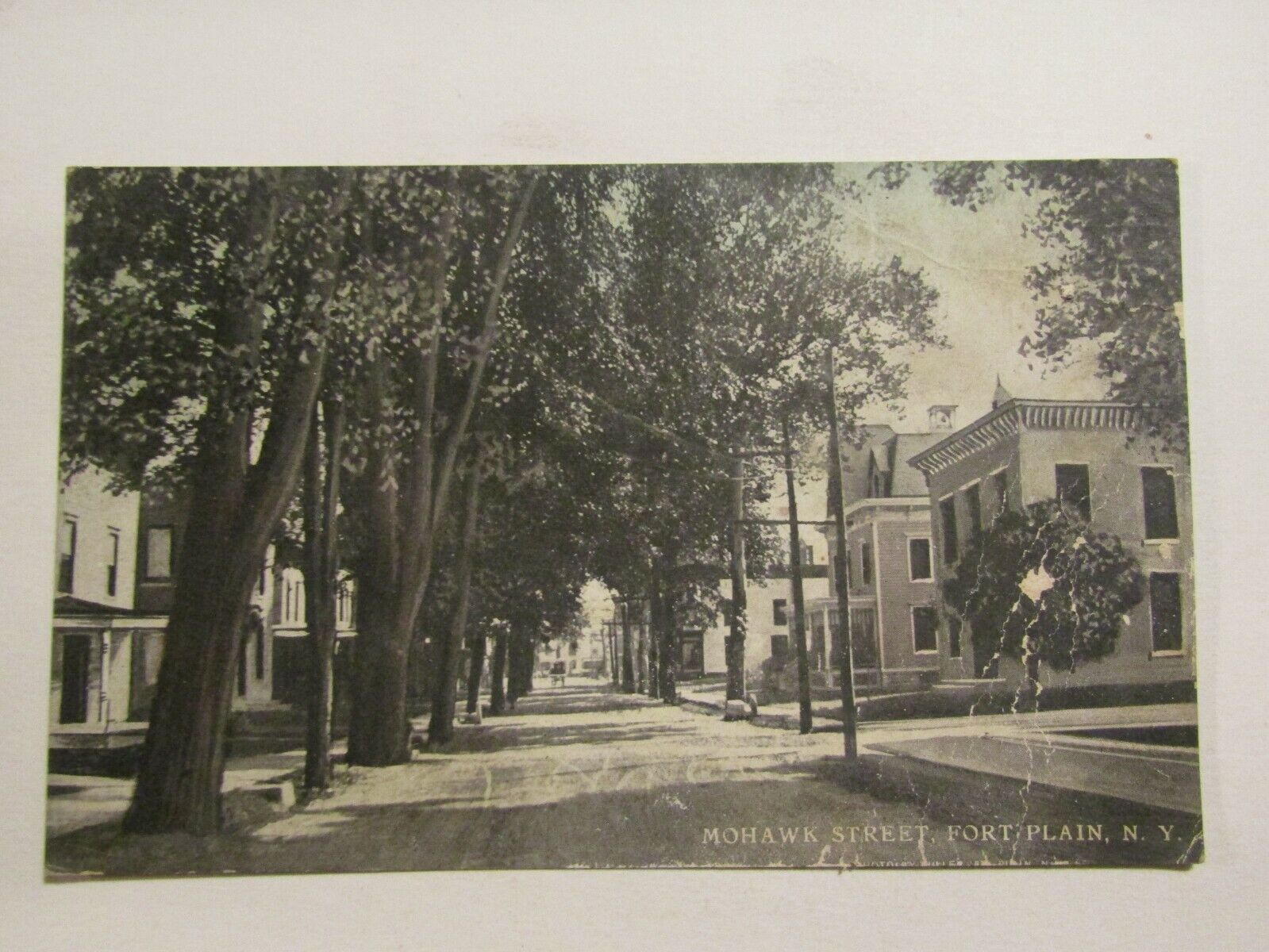 Vintage Postcard Mohawk Street Fort Plain New York