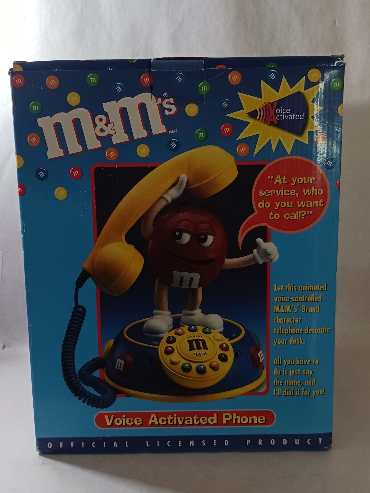 NEW Vintage M&M\'s Voice Activated Animated Corded Phone Never Used New Mint