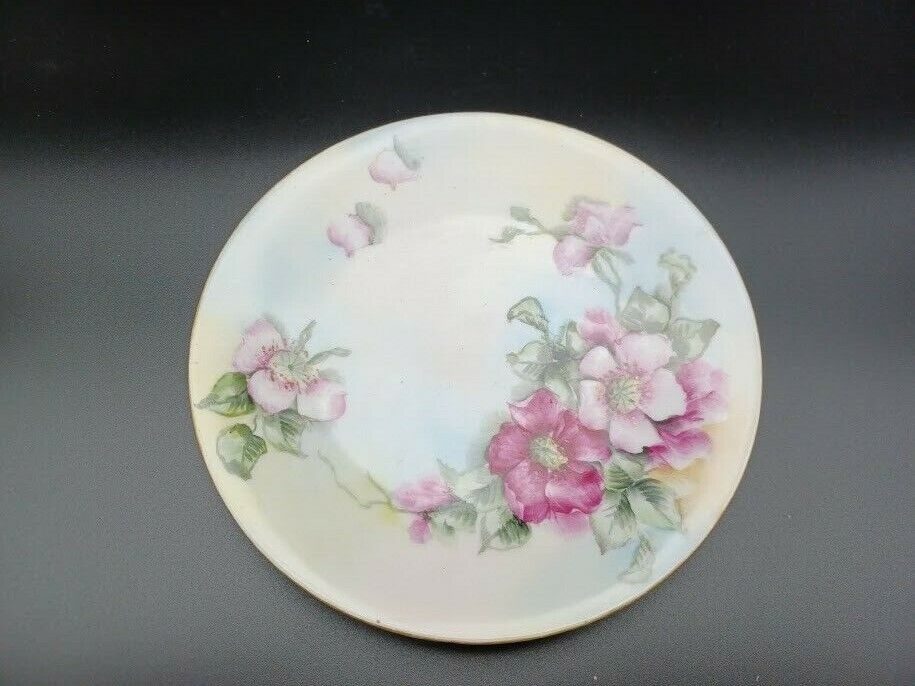 1890’s-1900\'s T&V Limoges France Hand-Painted Plate Floral Design 7.5\