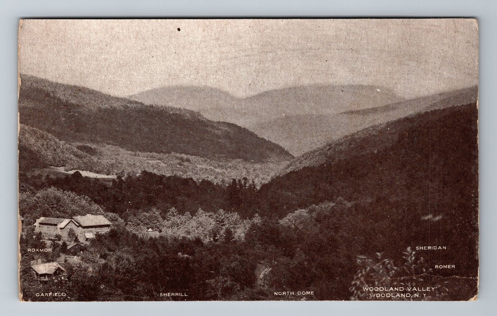 Woodland NY-New York, Panoramic View Of Woodland Valley Vintage Postcard
