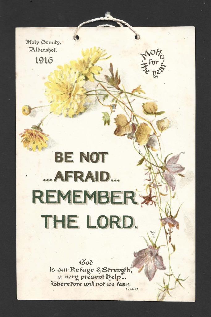M99 - LARGE ANTIQUE RELIGIOUS SCRIPTURE PSALMS MOTTO HANGING CARD - 1916