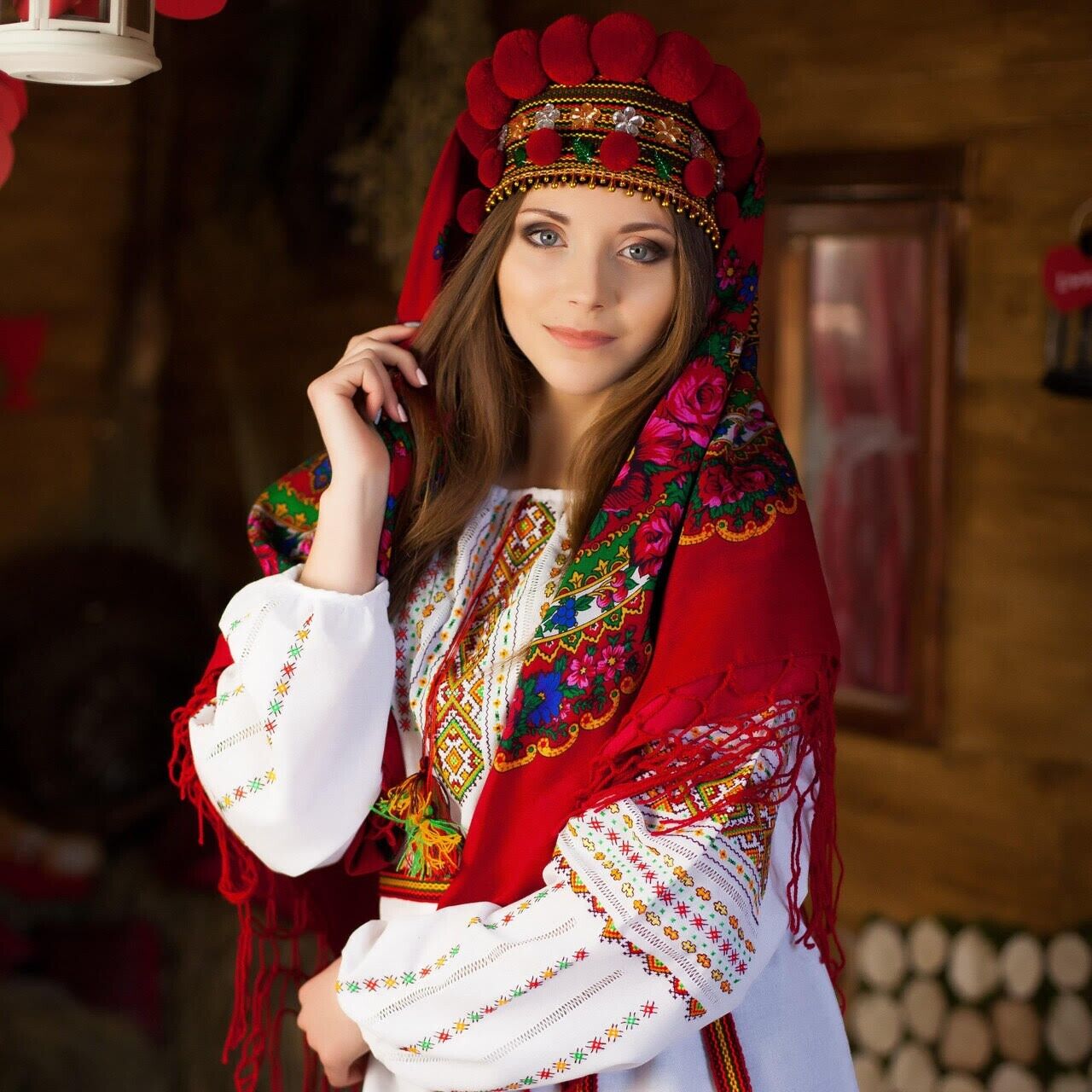 Ukrainian Headdress, Hutsul Traditional Folk Woven Embroidered Big Chiltse 