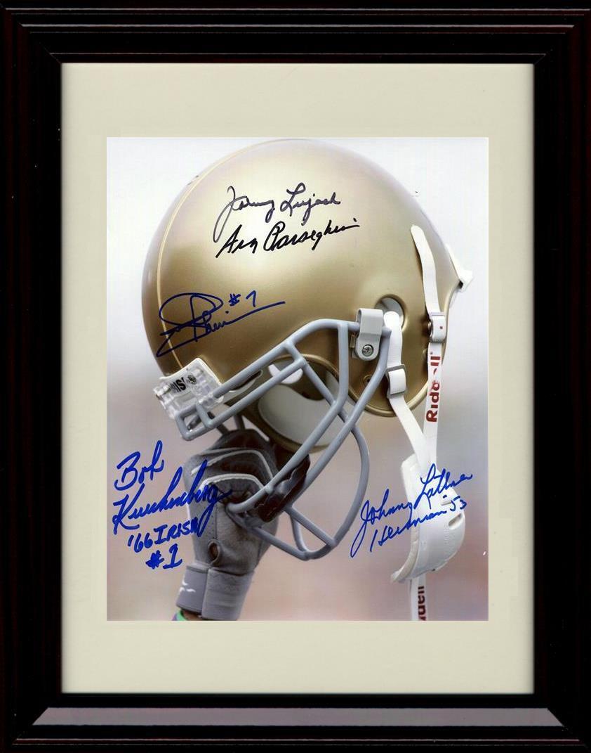 Unframed Notre Dame Legends  Helmet  Autograph Autograph Promo Print - Notre