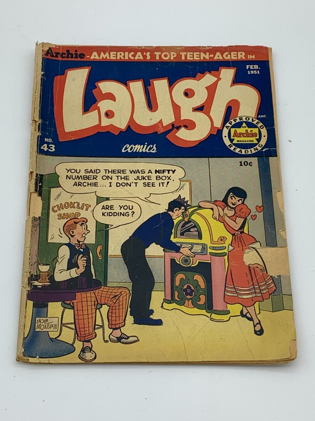 LAUGH COMICS #43 BOBBY STOCKS BOB MONTANA COVER ART ARCHIE 1951