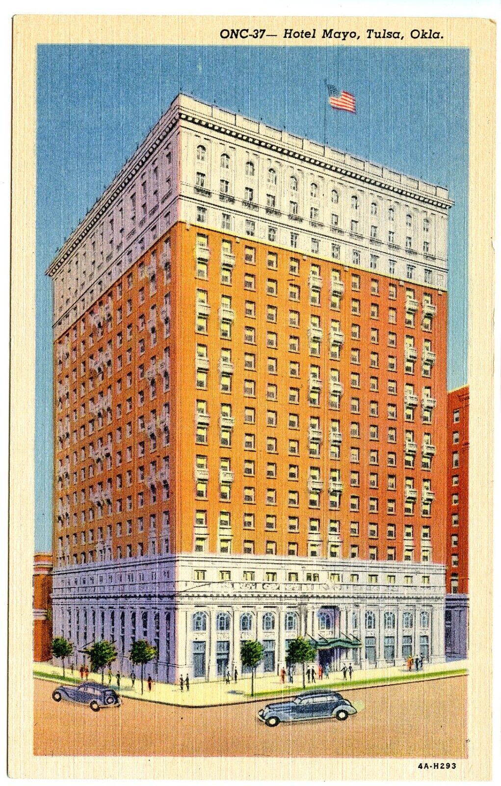 Tulsa OK Oklahoma Hotel Mayo Vintage 1934 Linen Postcard