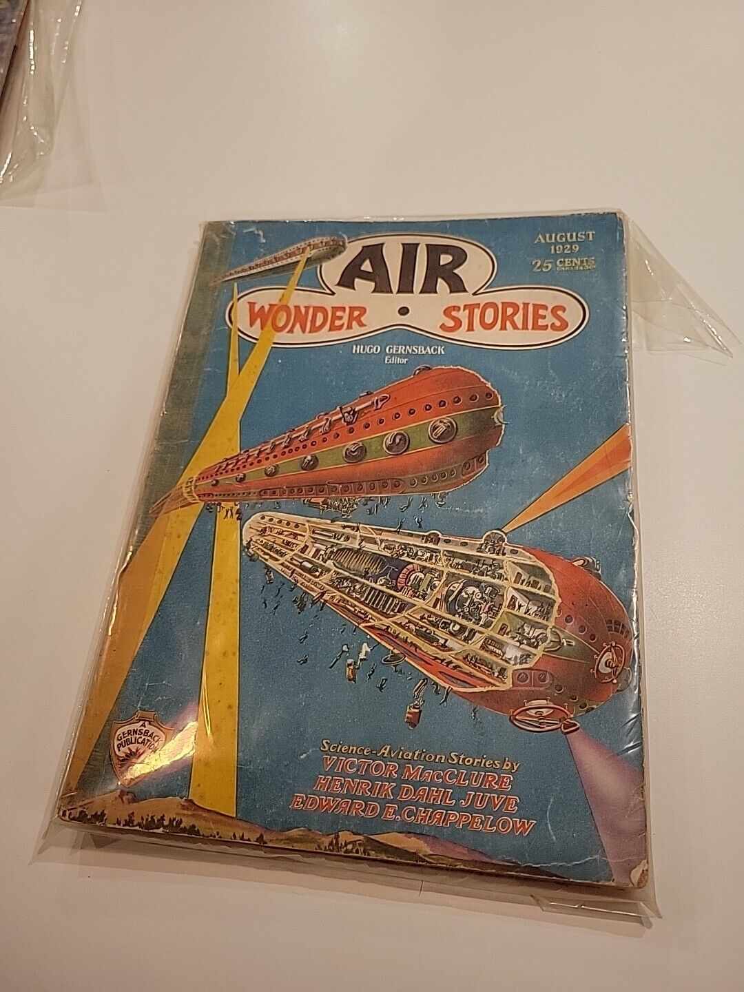 Vintage Magazine - Air Wonder Stories 1929 August, Vol 1 #2.     Pulp