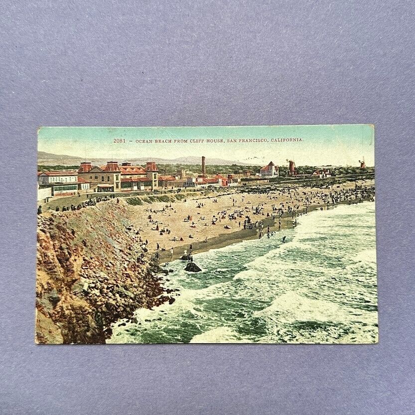 Postcard, Ocean Beach from Cliff House, San Francisco, CA, 1911