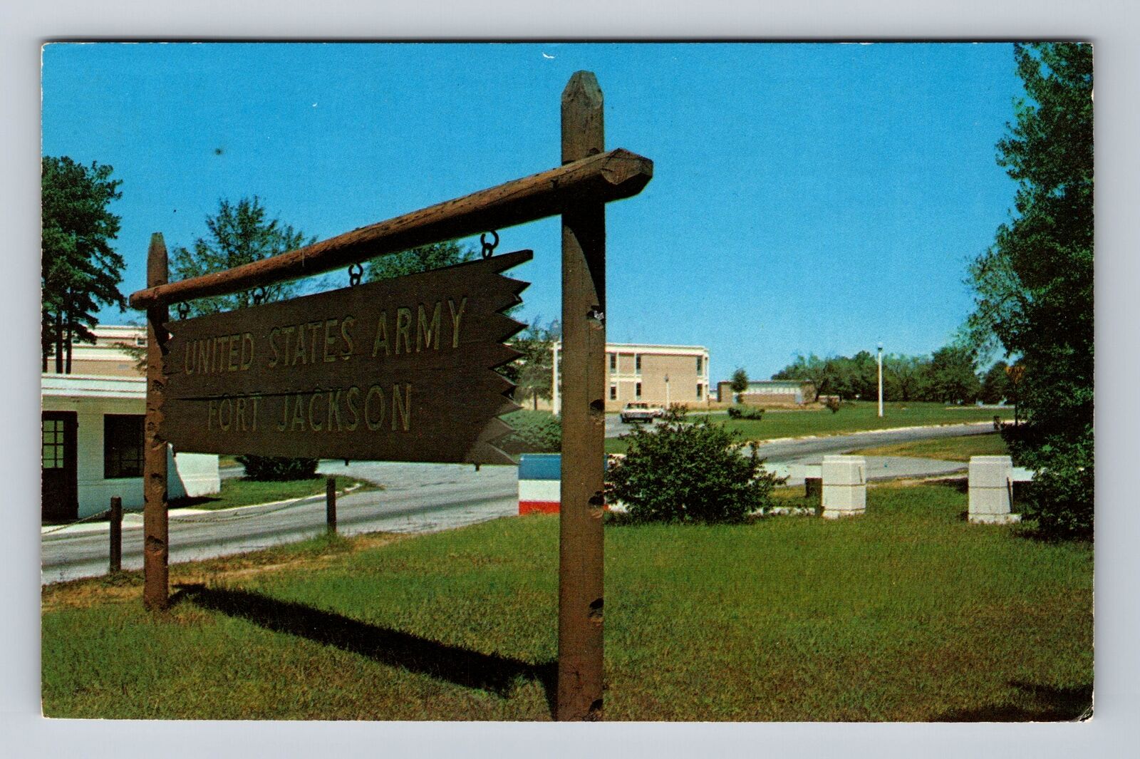 Columbia SC-South Carolina, Entrance to Fort Jackson, Antique Vintage Postcard