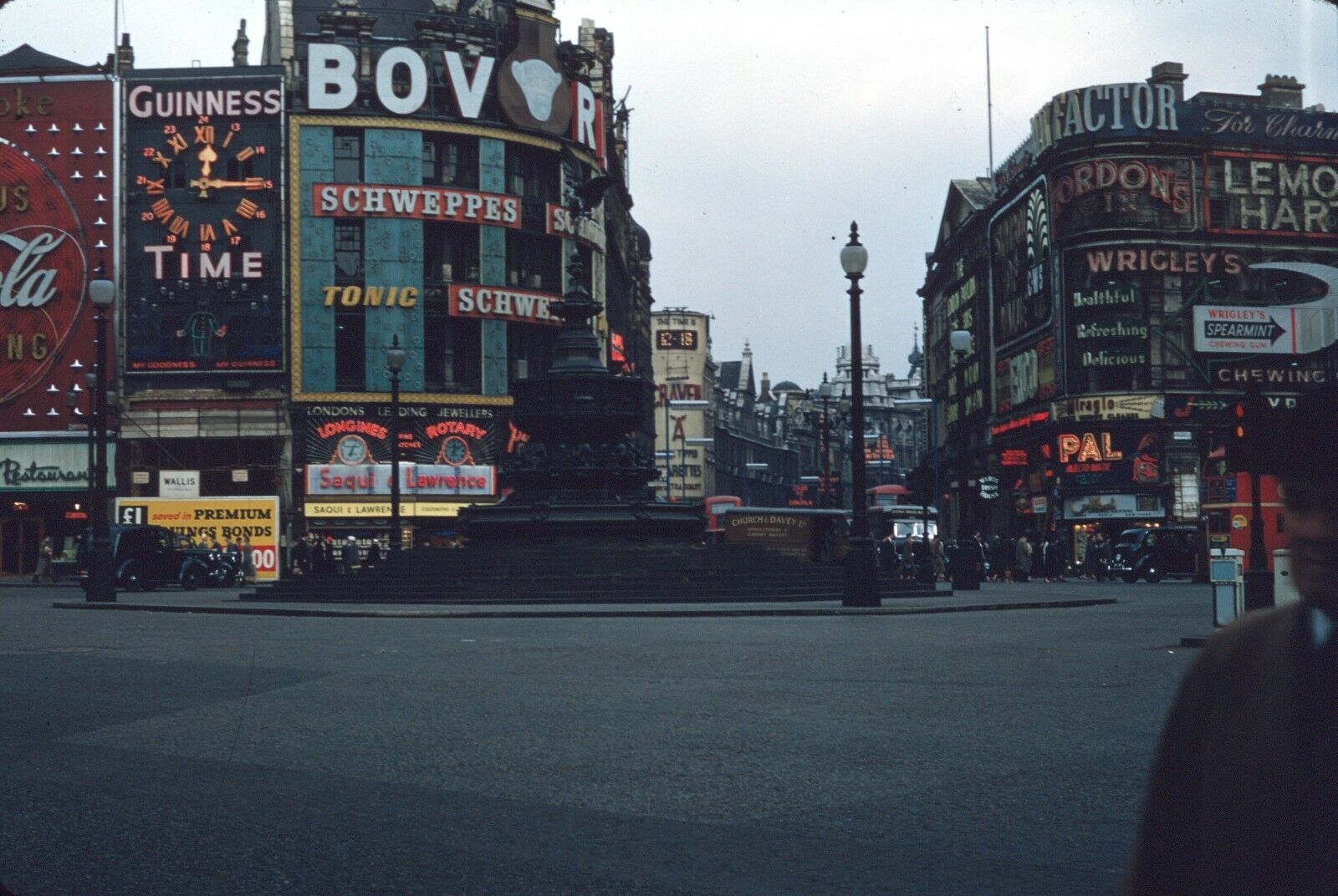 1950s Piccadilly Circus London England Vintage 35mm Red Border Slide