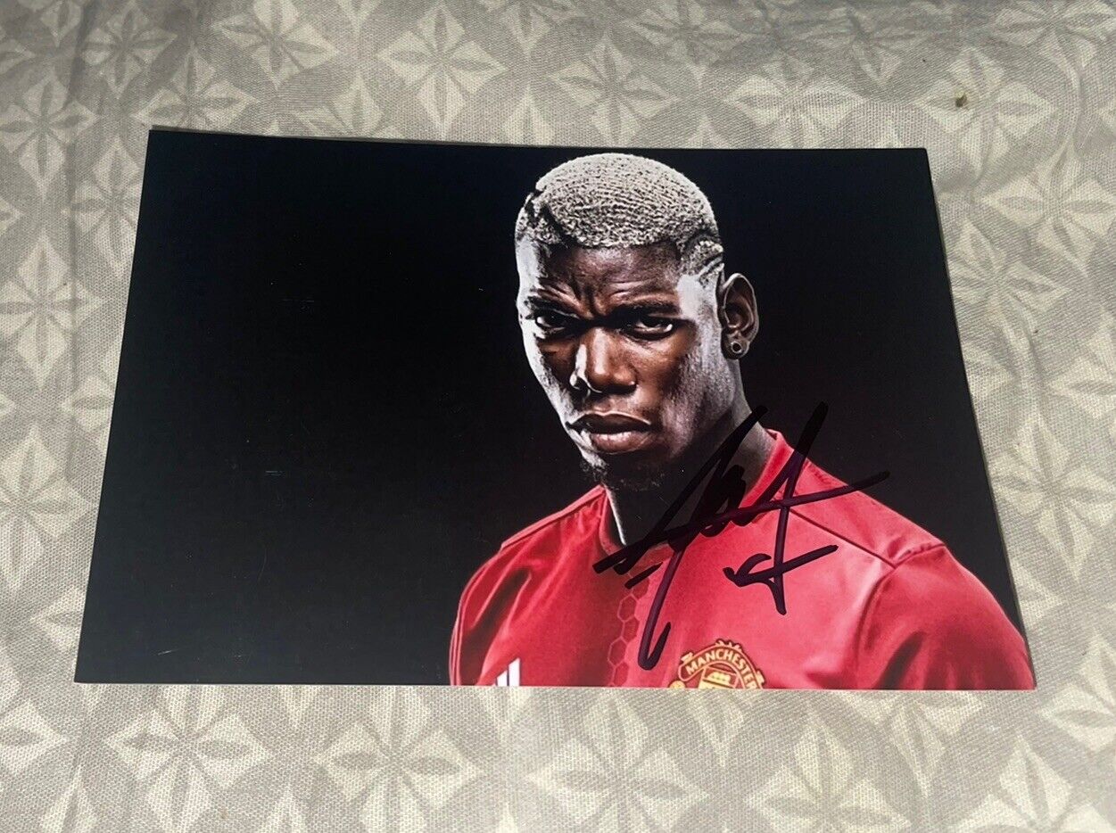Paul Pogba Football 10x15cm Autograph Format Dedication Photo