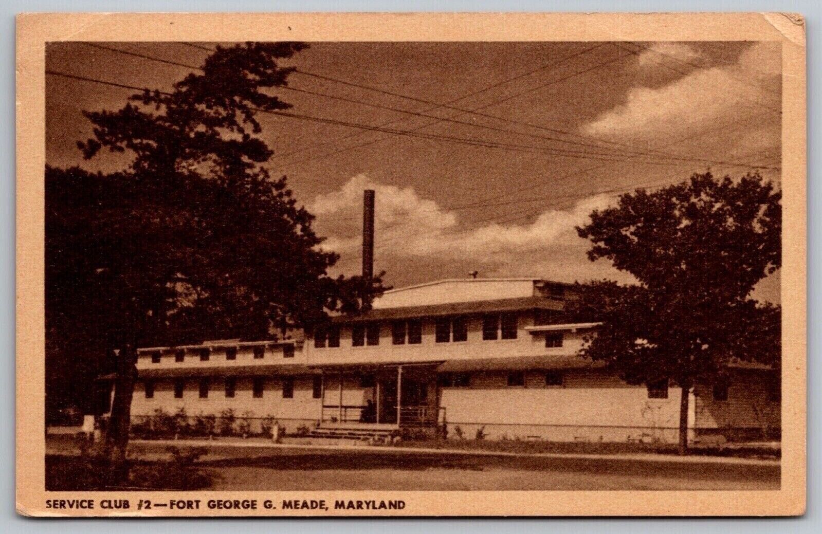 Fort George Meade Maryland Vintage Uposted Postcard