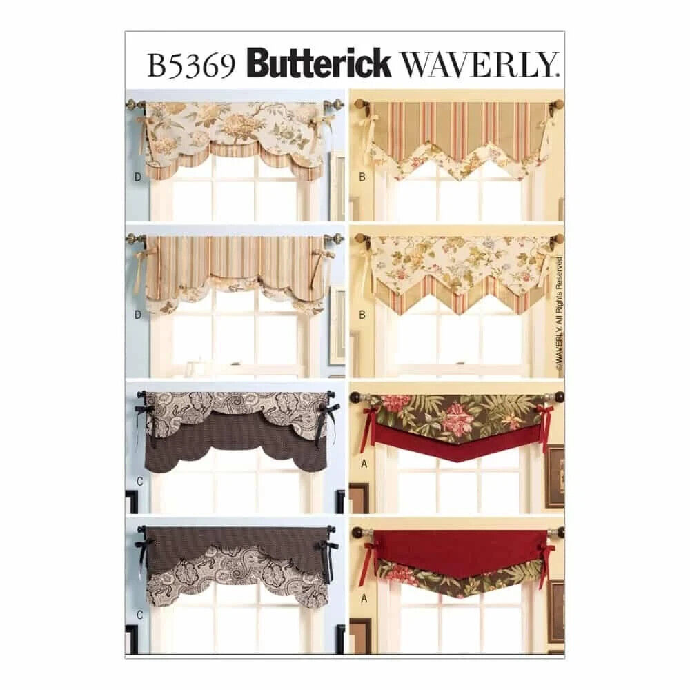 B5369 Sewing Pattern Home Decor EASY Window Valances Waverly Butterick 5369 OOP