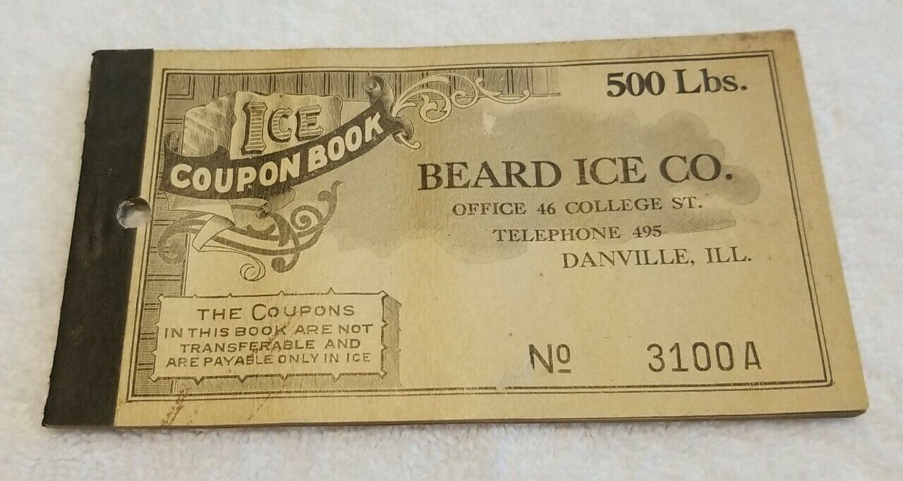 Beard Ice Co. Ice Coupon Book 500 lbs. Unused Vintage 