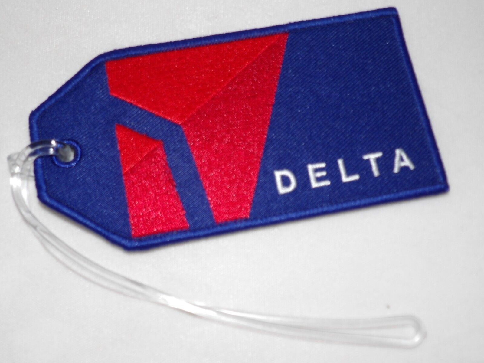 DELTA AIRLINE LUGGAGE TAG BAG EMBROIDERED BOTH SIDES AIRPLANE PILOT F/A GIFT NEW