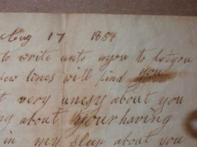 Antique 1851 Handwritten letter,