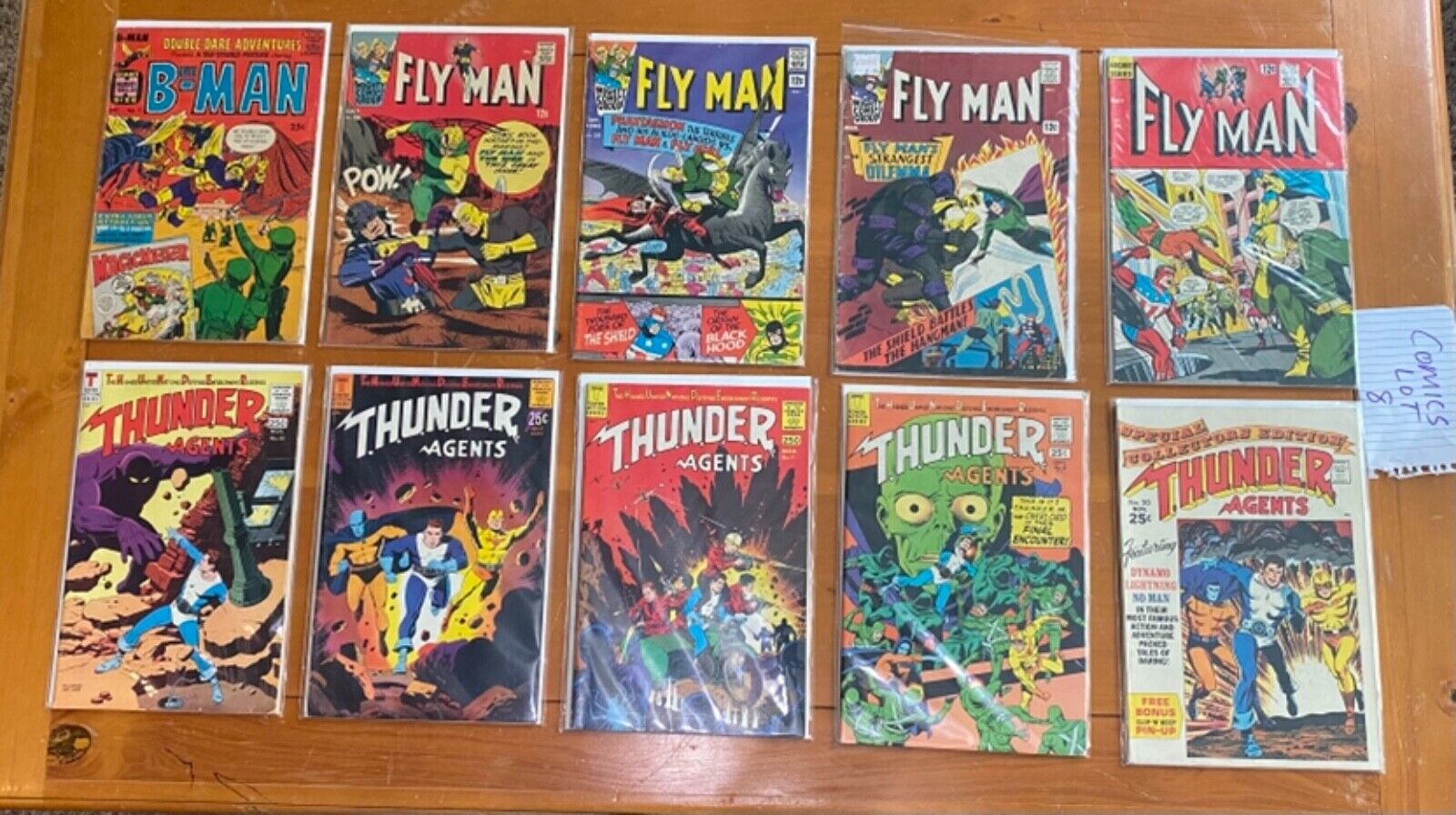 Lot of 10 Thunder Agents and Fly Man 1960s Silver Age Comics Mid to High Grade