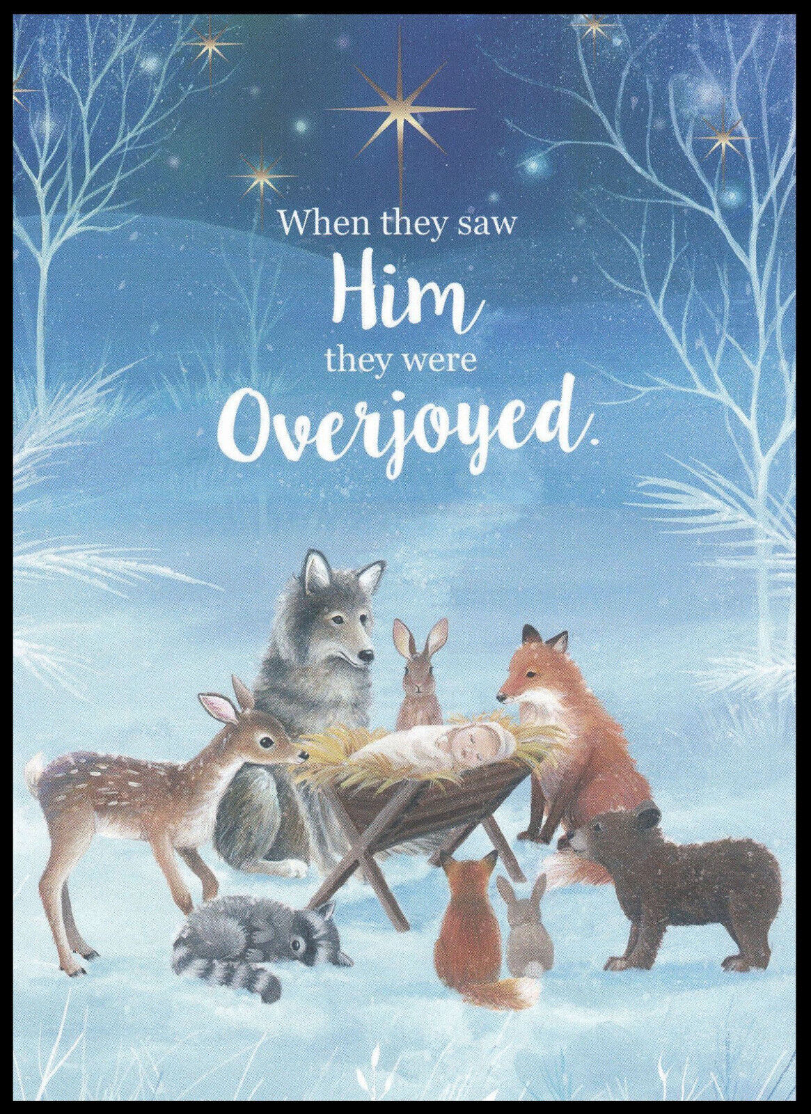 Greeting Card - Bear Deer Fox Wolf - Religious - Sarah Summers - Christmas 0839