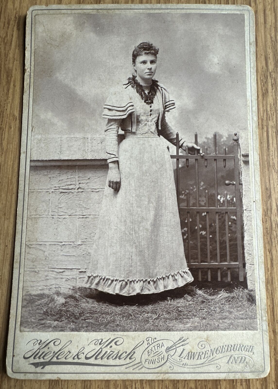Cabinet Card - Beautiful Woman Full Length - Kiefer & Kirsch Lawrenceburg Ind