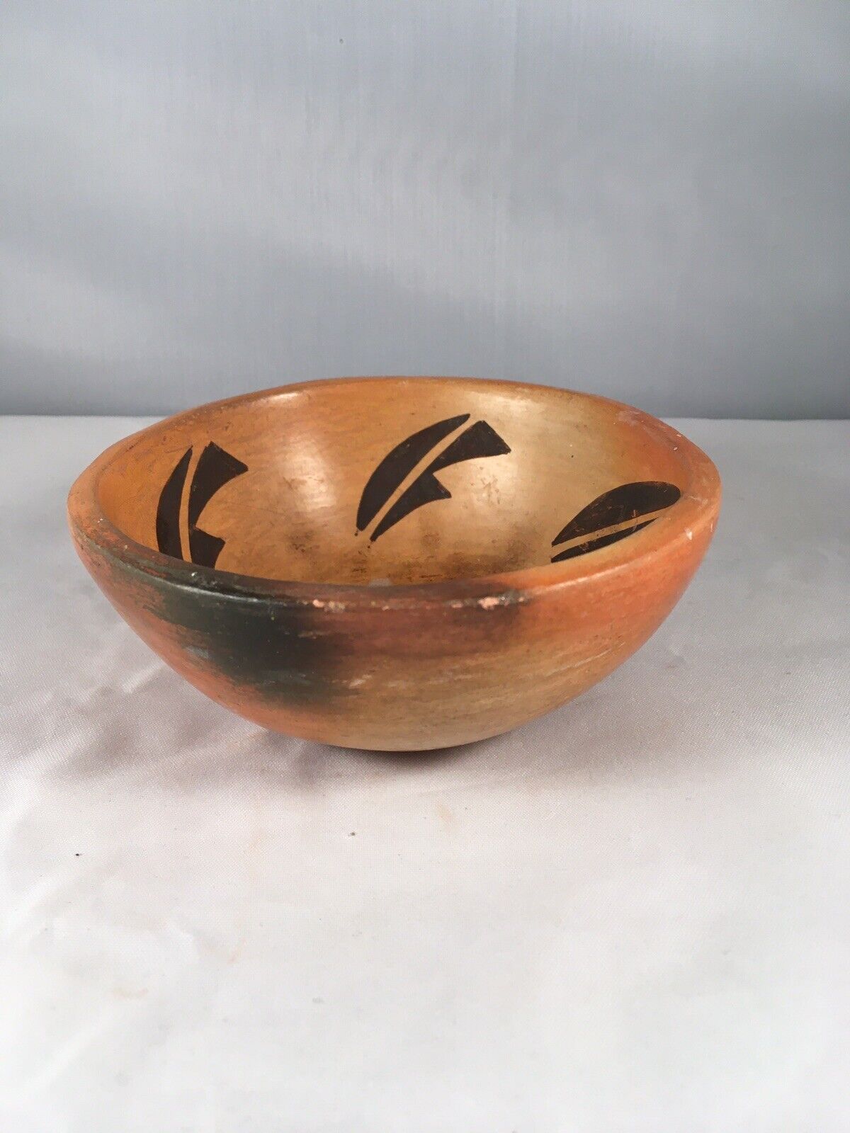 Authentic c. 1940 Hopi Yellow Ware  Bowl Four Winds Motif